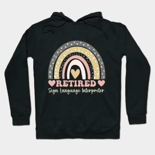 Retired Sign Language Interpreter Fun Retirement Interpreter Hoodie